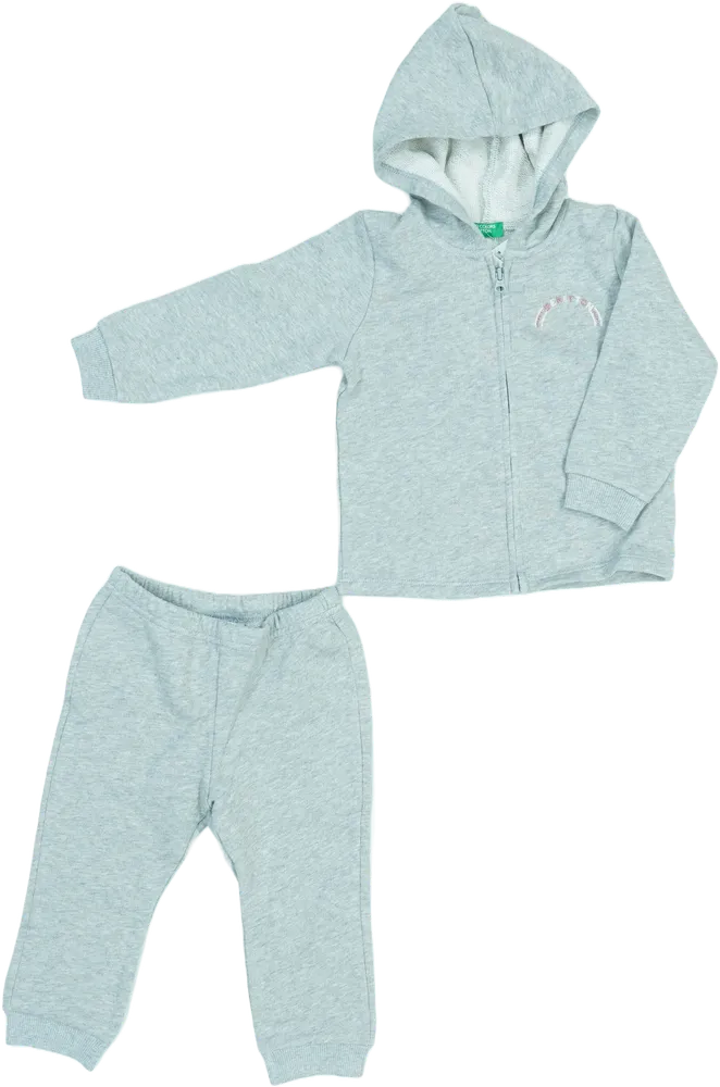 Grey Benetton 2-piece set - Top &amp; Bottom EU 86 / UK 12-18 months / US 18 months