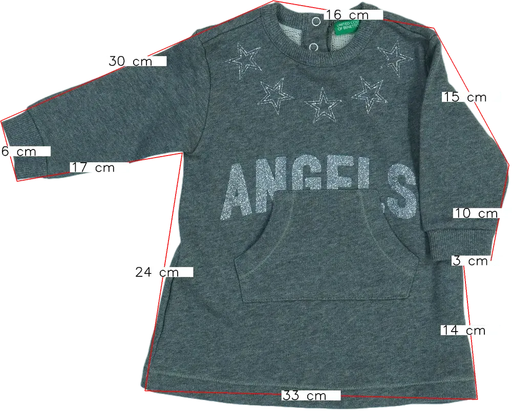 Szürke Benetton Ruha EU 74 / UK 6-9 hónap / US 6-9 hónap