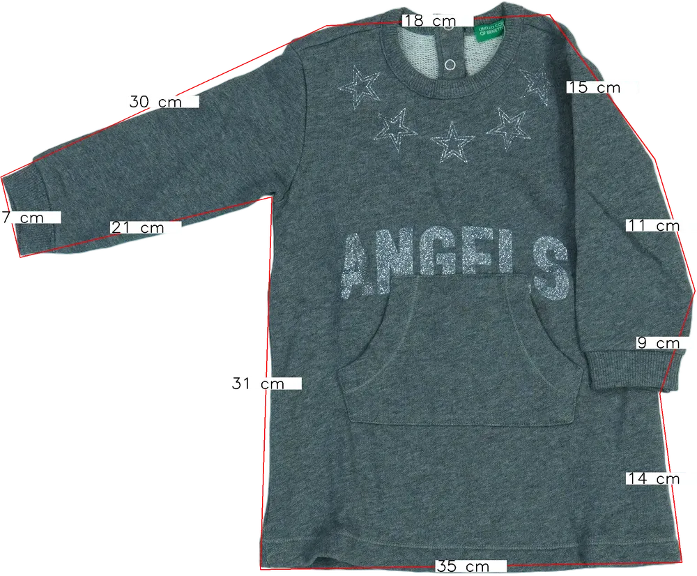 Szürke Benetton Ruha EU 86 / UK 12-18 hónap / US 18 hónap