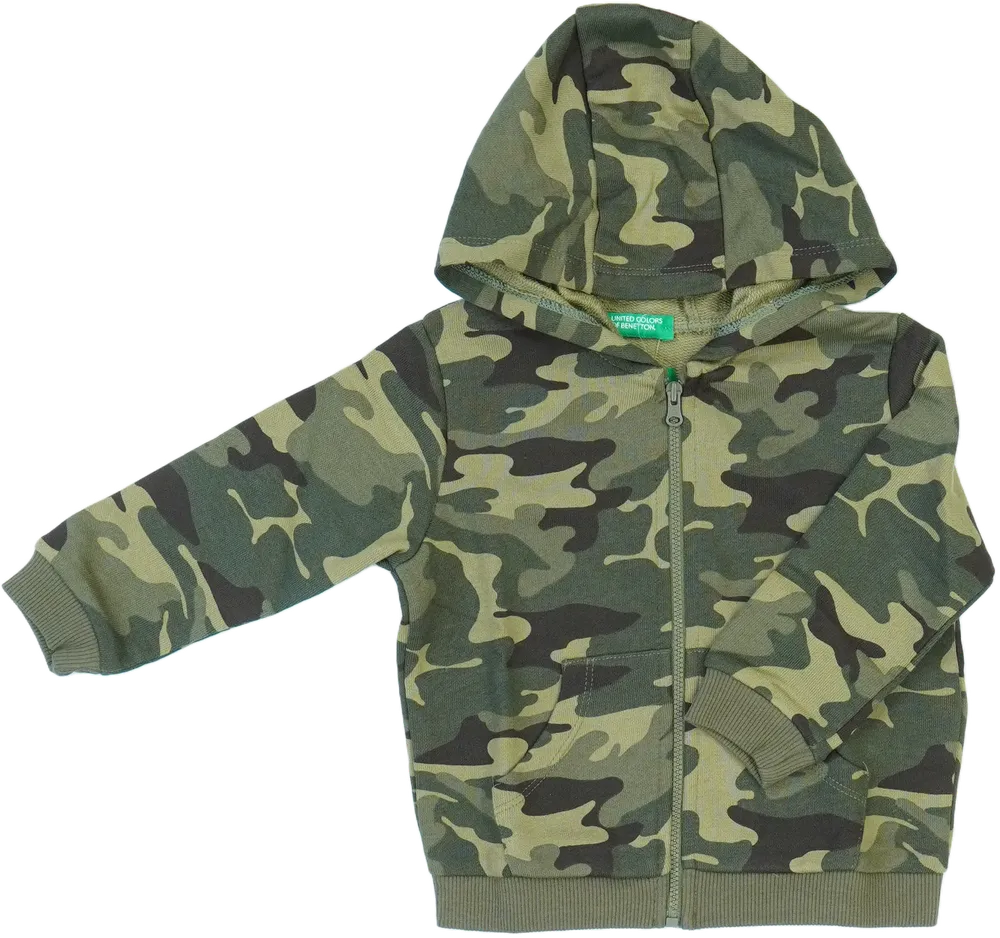 Terepszínű Benetton Kapucnis pulóver EU 86 / UK 12-18 hónap / US 18 hónap