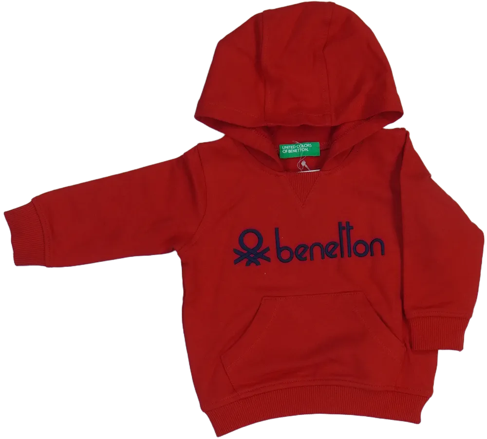 Piros Benetton Kapucnis pulóver EU 68 / UK 3-6 hónap / US 3-6 hónap