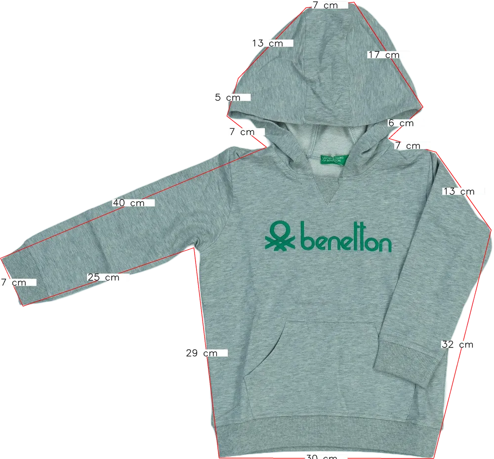 Szürke Benetton Kapucnis pulóver EU 104 / UK 4 év / US 4T/XS