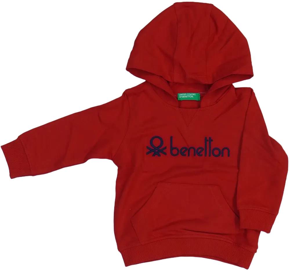 Piros Benetton Kapucnis pulóver EU 80 / UK 9-12 hónap / US 12 hónap