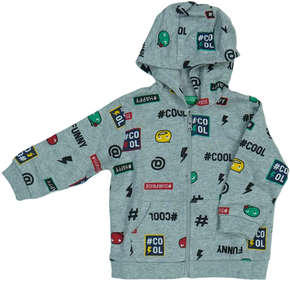Szürke Benetton Kapucnis pulóver EU 80 / UK 9-12 hónap / US 12 hónap