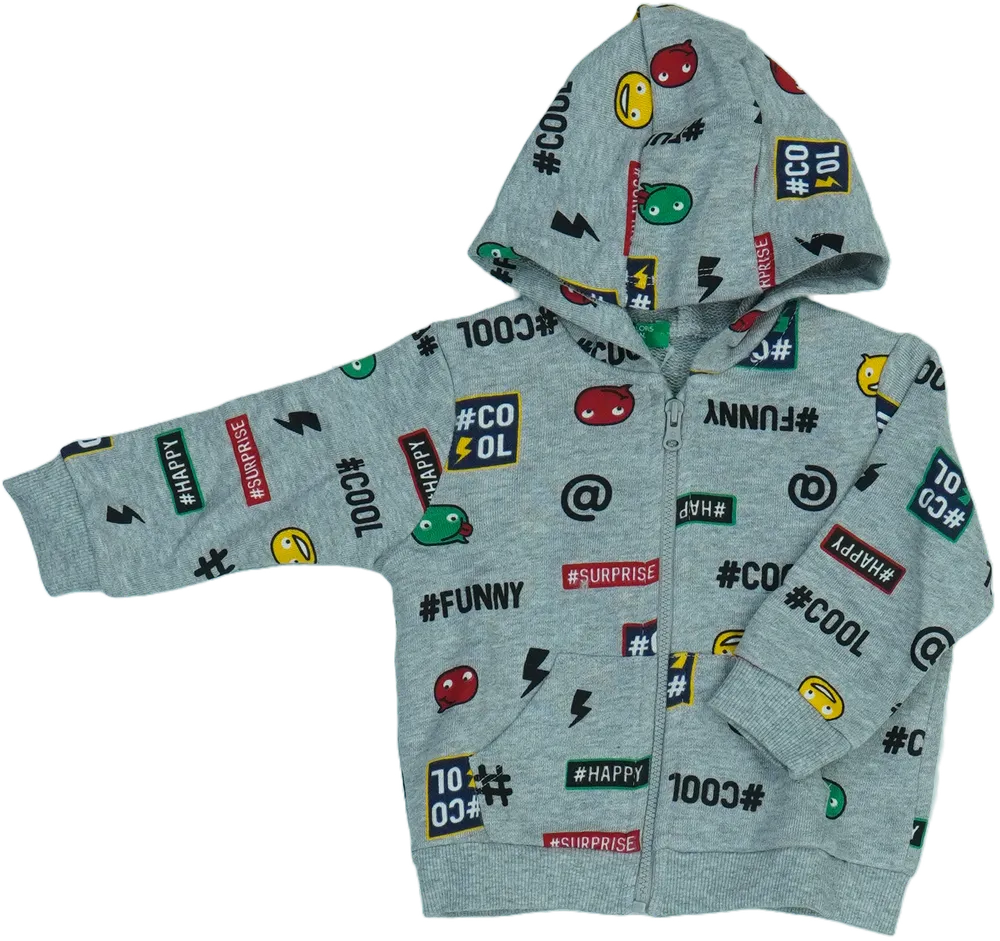 Szürke Benetton Kapucnis pulóver EU 74 / UK 6-9 hónap / US 6-9 hónap