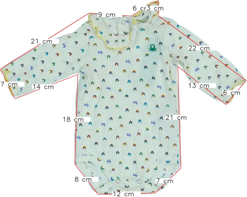 Barna Benetton Hosszú ujjú body EU 68 / UK 3-6 hónap / US 3-6 hónap