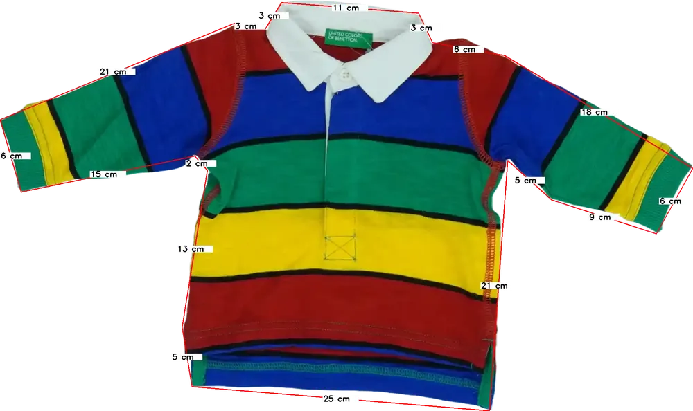 Többszínű Benetton Galléros póló EU 92 / UK 2 év / US 2T