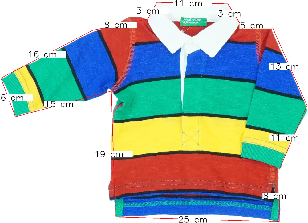 Többszínű Benetton Galléros póló EU 68 / UK 3-6 hónap / US 3-6 hónap