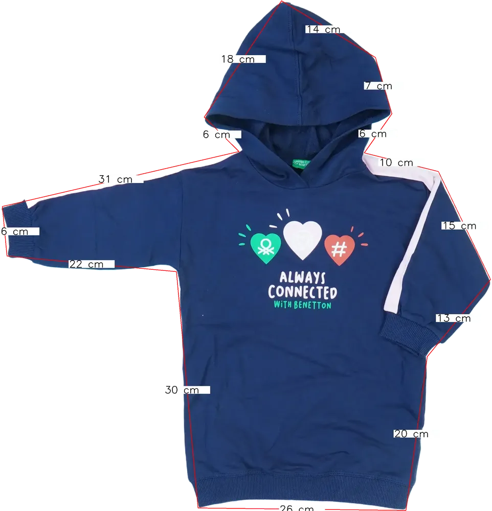 Kék Benetton Kapucnis pulóver EU 86 / UK 12-18 hónap / US 18 hónap