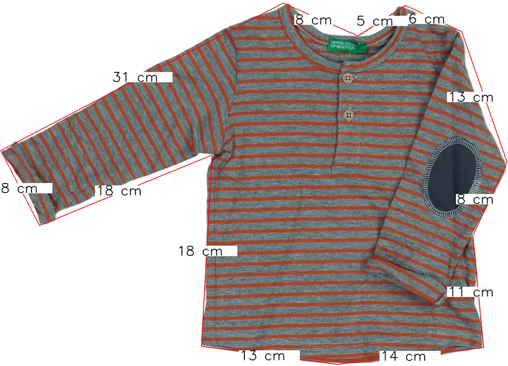 Sárga (narancs) Benetton Hosszú ujjú felső EU 74 / UK 6-9 hónap / US 6-9 hónap