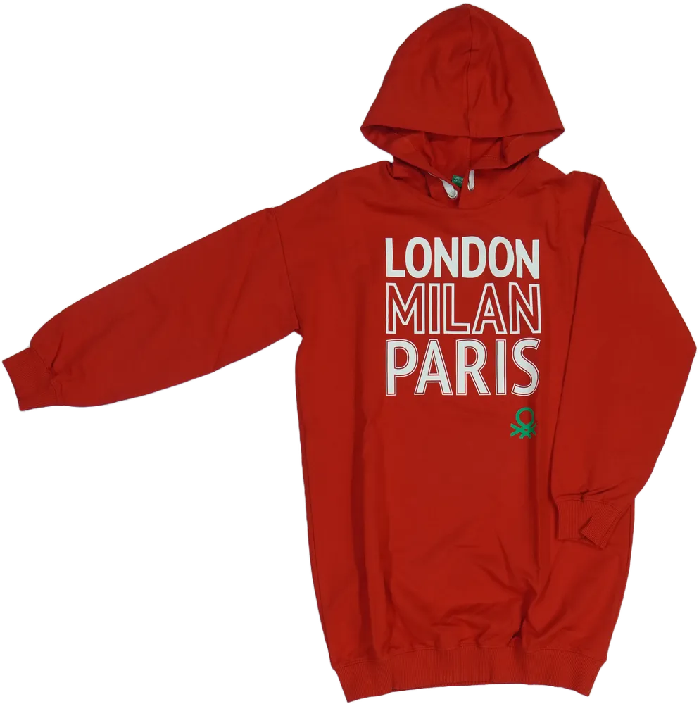 Piros Benetton Kapucnis pulóver EU 134 / UK 9 év / US 9 év/L