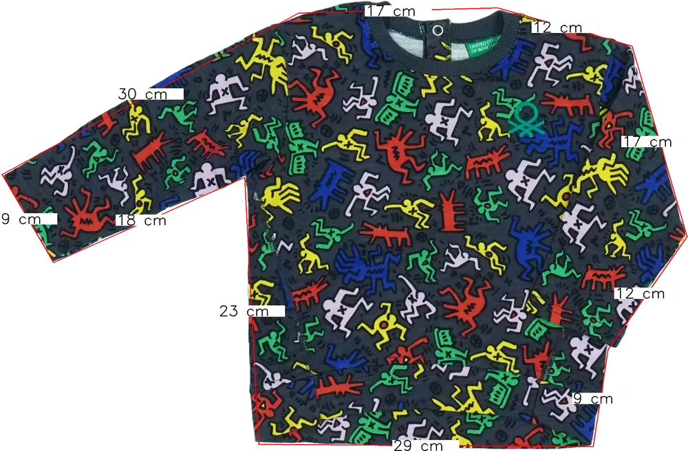 Szürke Benetton Pulóver EU 86 / UK 12-18 hónap / US 18 hónap