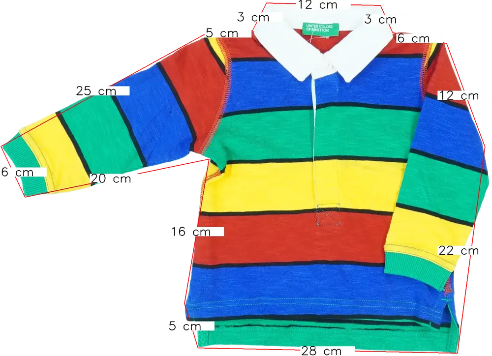 Többszínű Benetton Galléros póló EU 80 / UK 9-12 hónap / US 12 hónap