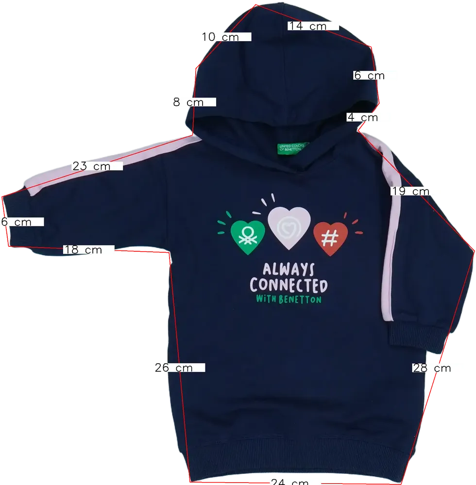 Kék Benetton Kapucnis pulóver EU 74 / UK 6-9 hónap / US 6-9 hónap