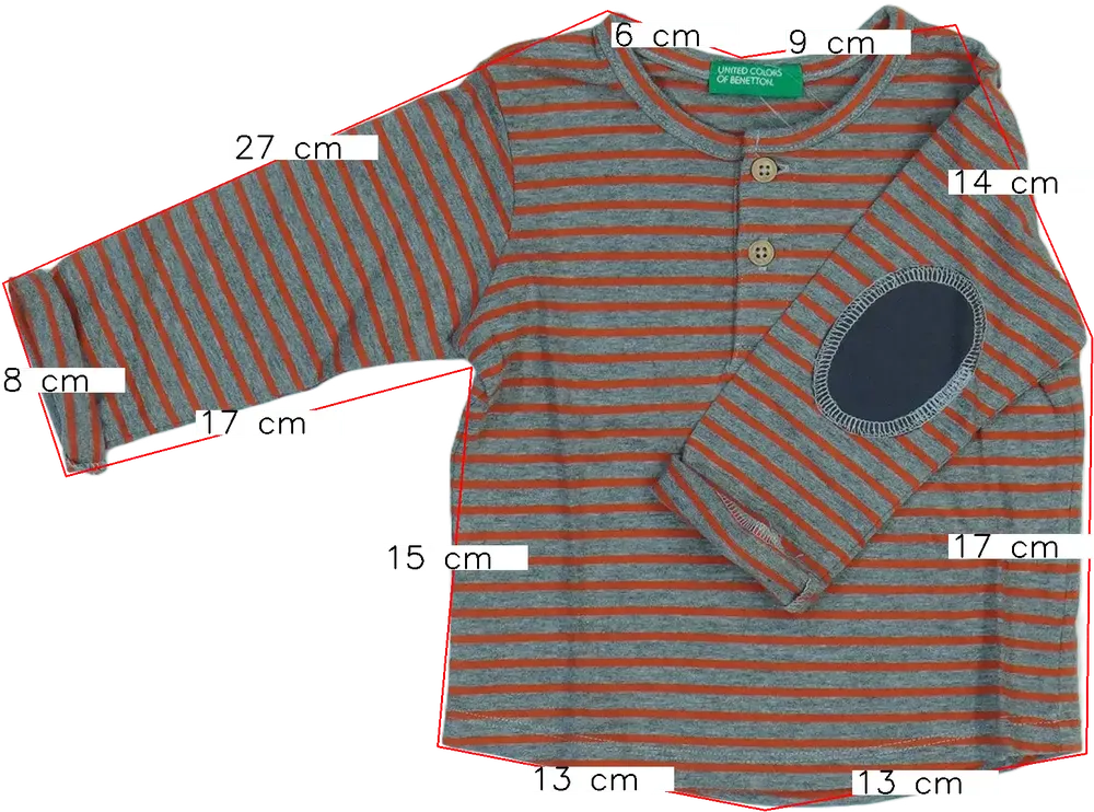 Sárga (narancs) Benetton Hosszú ujjú felső EU 68 / UK 3-6 hónap / US 3-6 hónap