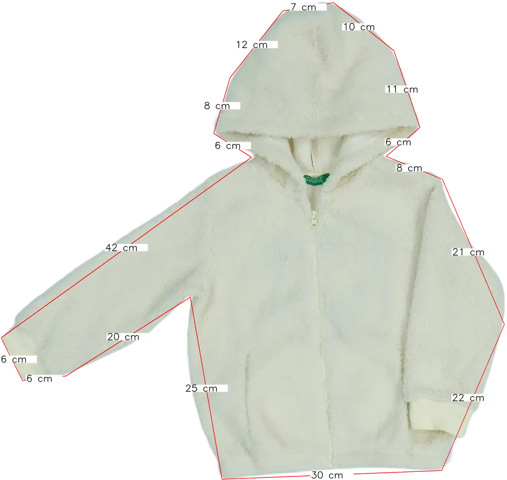 Fehér Benetton Kapucnis pulóver EU 104 / UK 4 év / US 4T/XS