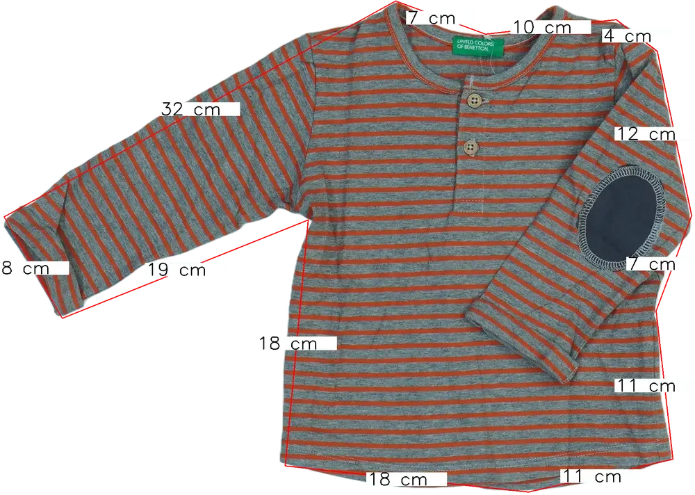 Sárga (narancs) Benetton Hosszú ujjú felső EU 80 / UK 9-12 hónap / US 12 hónap