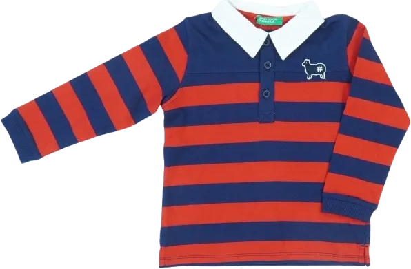 Piros Benetton Galléros póló EU 92 / UK 2 év / US 2T