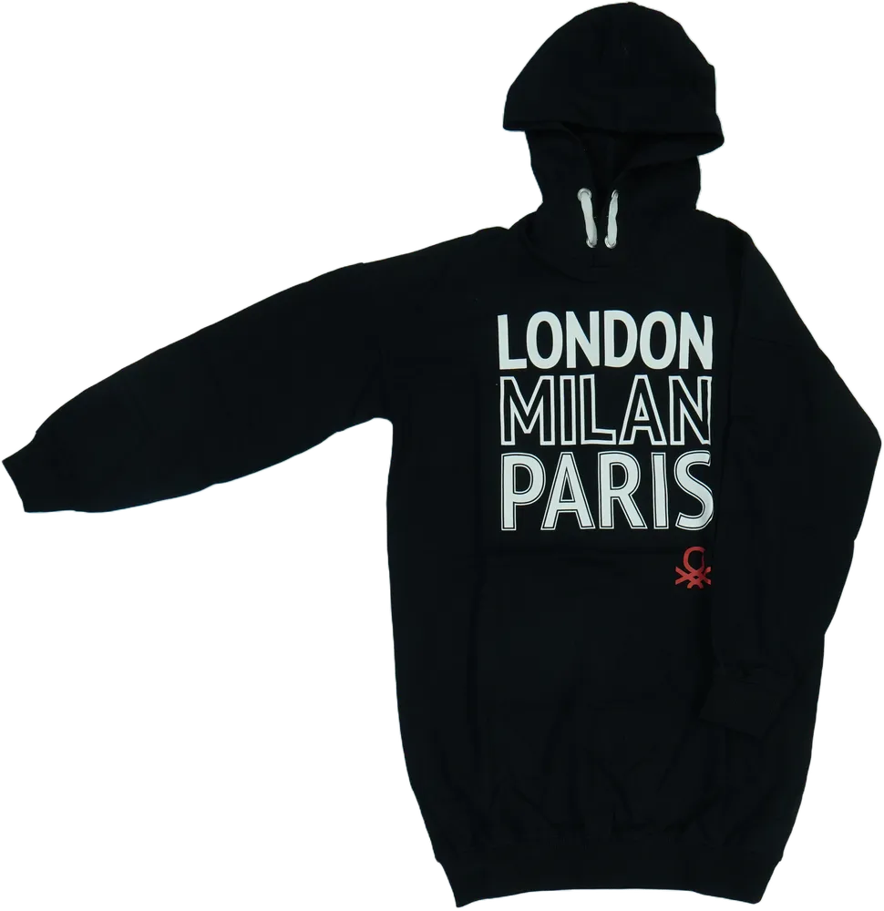 Fekete Benetton Kapucnis pulóver EU 152 / UK 12 év / US 12 év/L