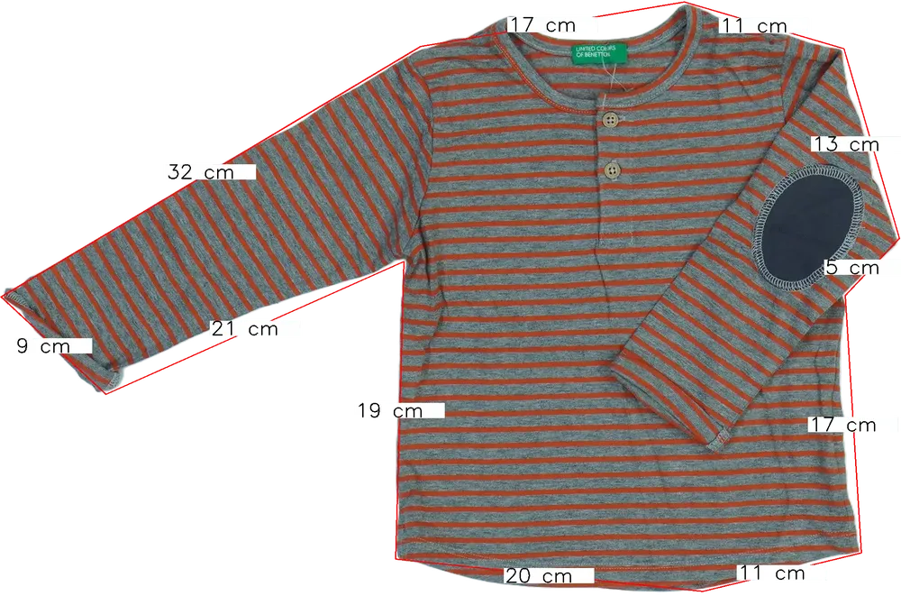 Sárga (narancs) Benetton Hosszú ujjú felső EU 86 / UK 12-18 hónap / US 18 hónap