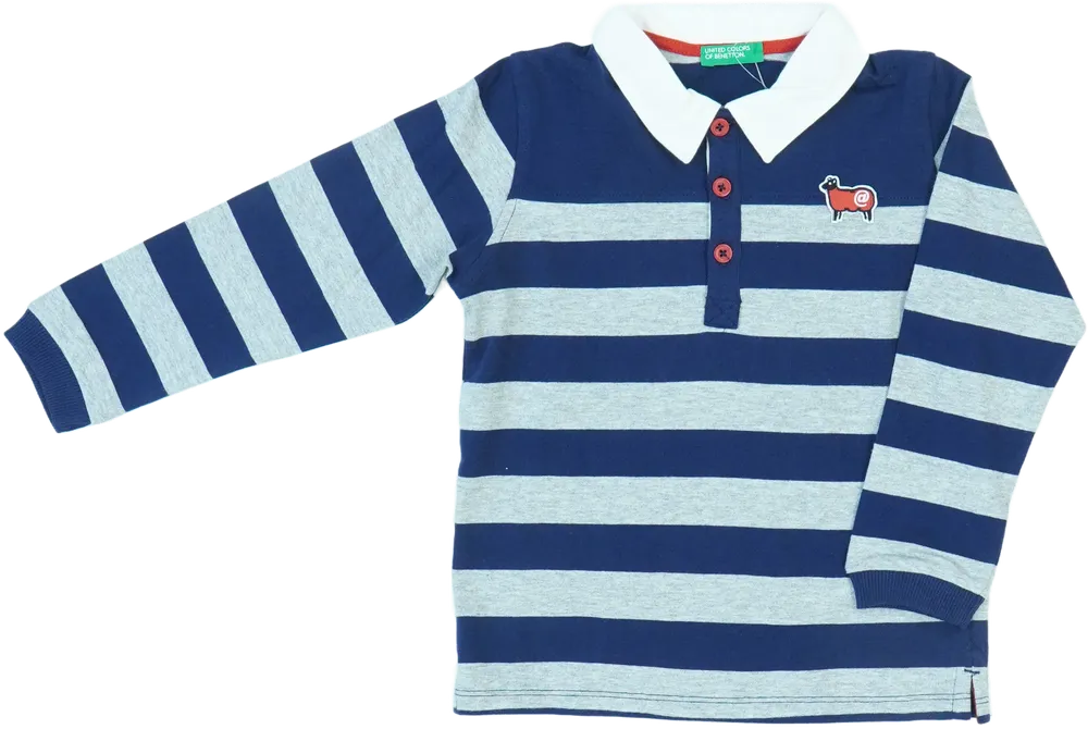 Szürke Benetton Galléros póló EU 104 / UK 4 év / US 4T/XS