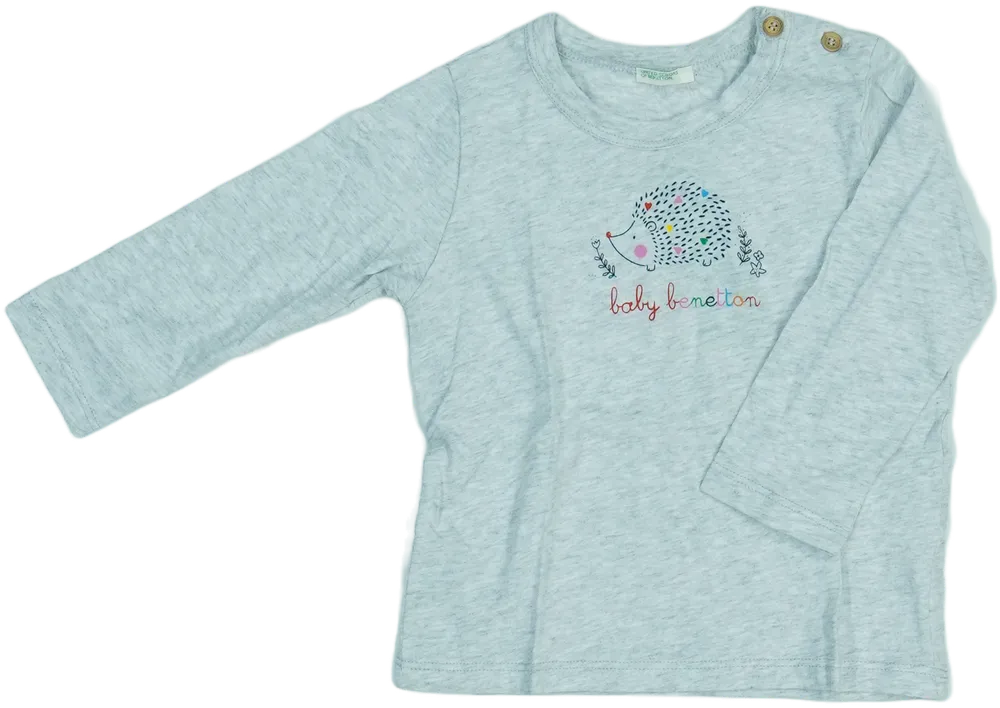 Szürke Benetton Hosszú ujjú felső EU 80 / UK 9-12 hónap / US 12 hónap