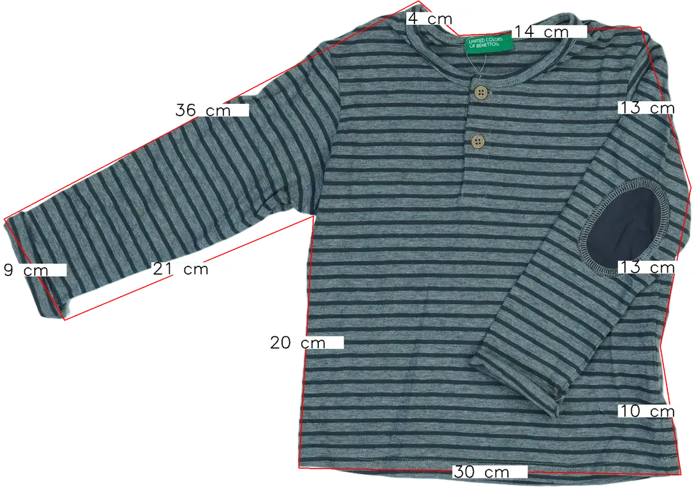 Szürke Benetton Hosszú ujjú felső EU 86 / UK 12-18 hónap / US 18 hónap