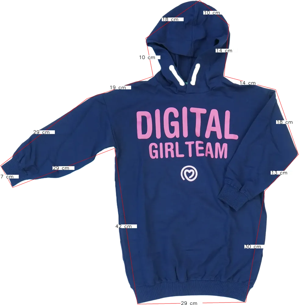 Kék Benetton Kapucnis pulóver EU 122 / UK 7 év / US 7 év/M