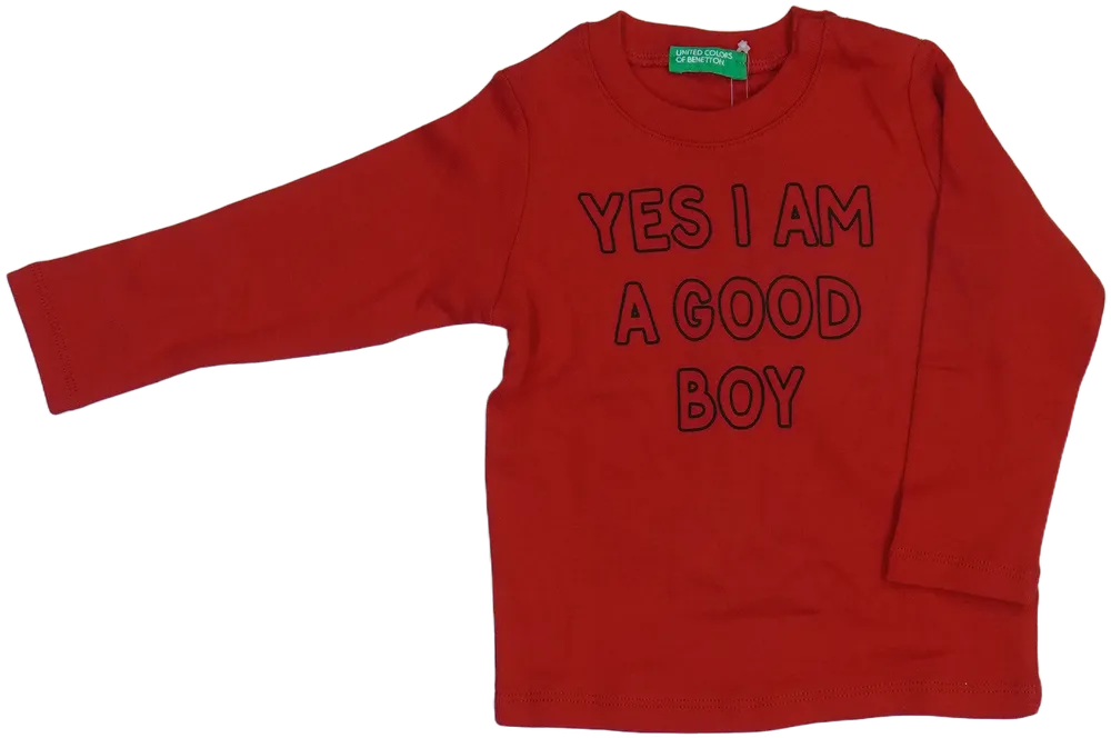 Piros Benetton Hosszú ujjú felső EU 80 / UK 9-12 hónap / US 12 hónap