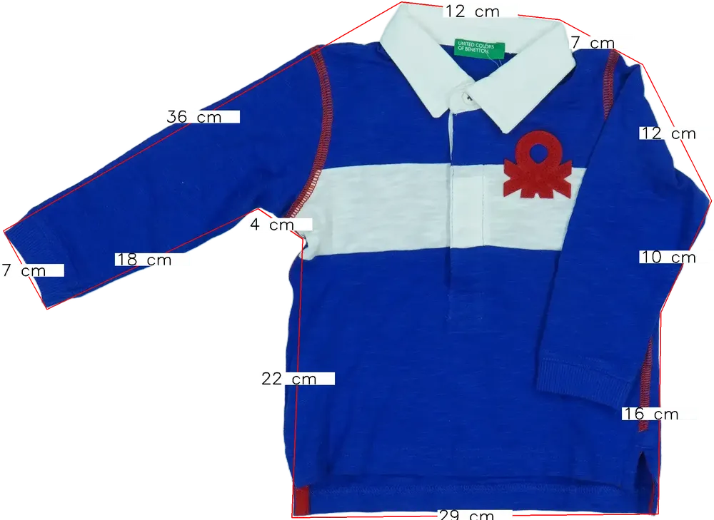 Kék Benetton Galléros póló EU 86 / UK 12-18 hónap / US 18 hónap