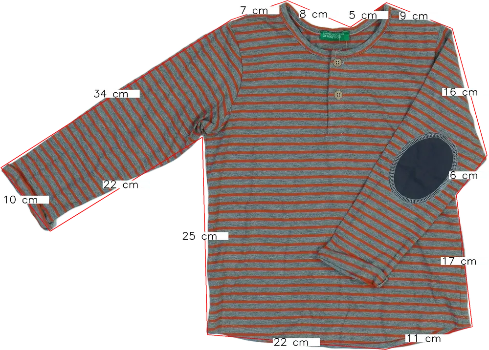 Sárga (narancs) Benetton Hosszú ujjú felső EU 98 / UK 3 év / US 3T