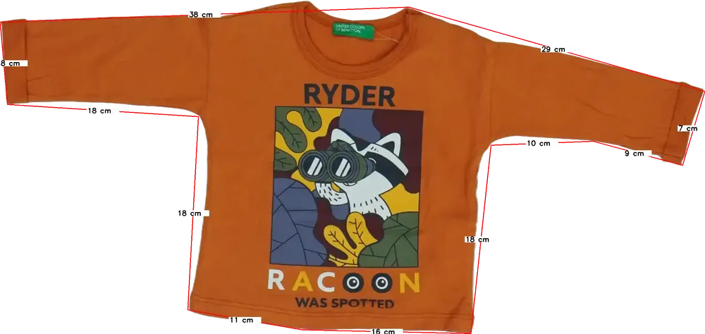 Sárga (narancs) Benetton Hosszú ujjú felső EU 86 / UK 12-18 hónap / US 18 hónap