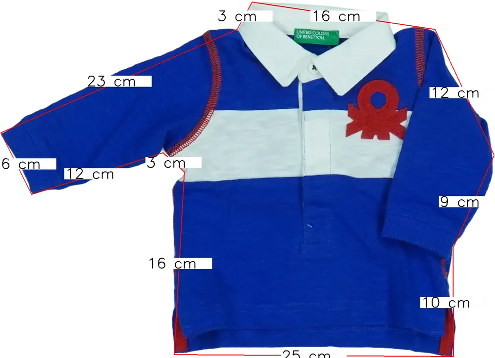 Kék Benetton Galléros póló EU 68 / UK 3-6 hónap / US 3-6 hónap