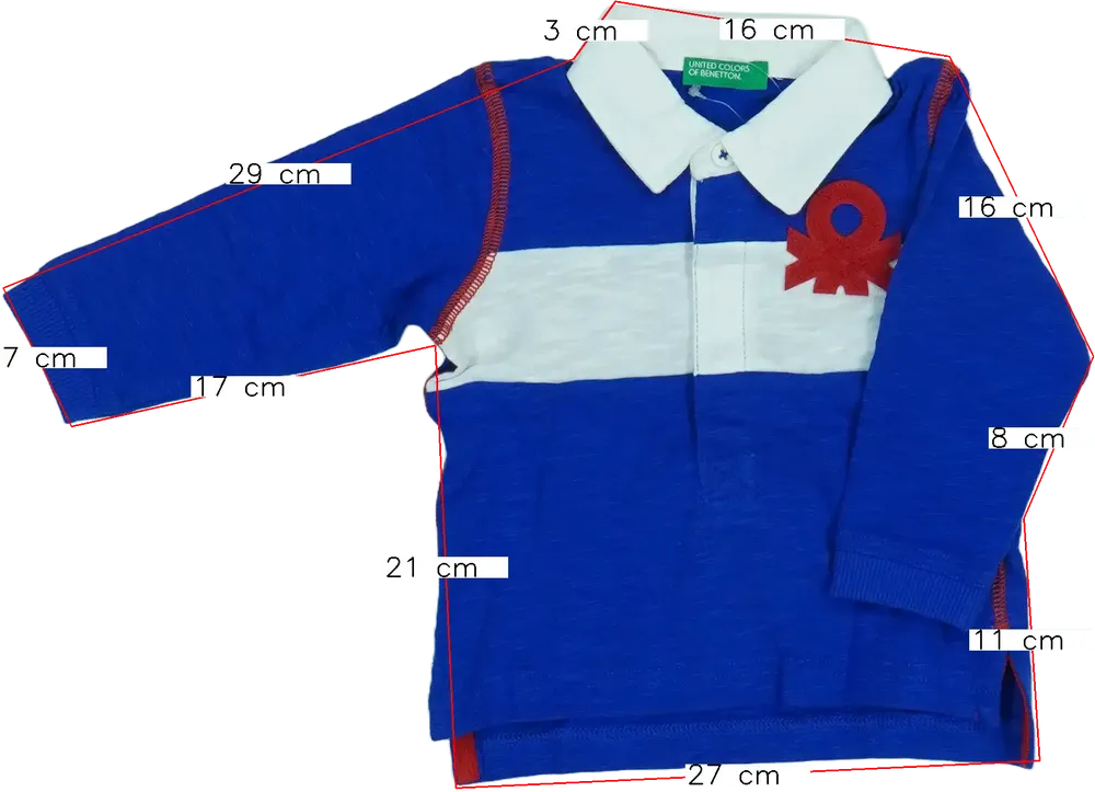 Kék Benetton Galléros póló EU 80 / UK 9-12 hónap / US 12 hónap