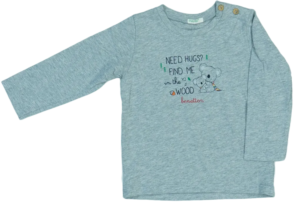 Szürke Benetton Hosszú ujjú felső EU 80 / UK 9-12 hónap / US 12 hónap