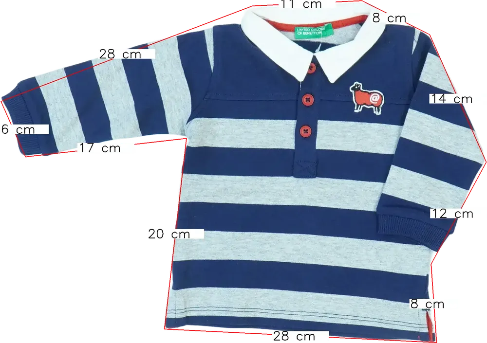 Szürke Benetton Galléros póló EU 74 / UK 6-9 hónap / US 6-9 hónap