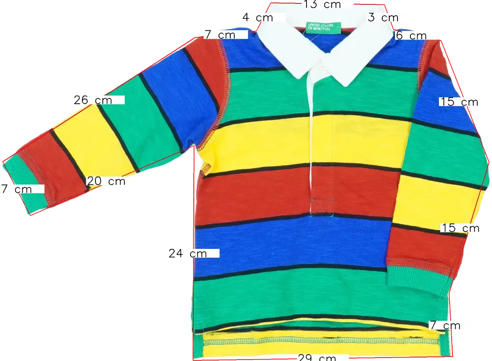Többszínű Benetton Galléros póló EU 86 / UK 12-18 hónap / US 18 hónap