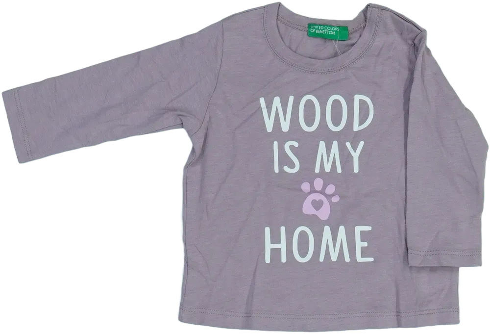 Lila Benetton Hosszú ujjú felső EU 68 / UK 3-6 hónap / US 3-6 hónap