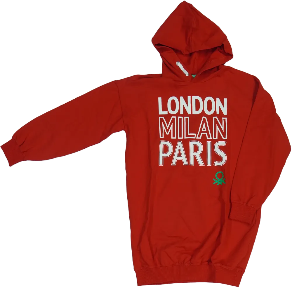 Piros Benetton Kapucnis pulóver EU 152 / UK 12 év / US 12 év/L