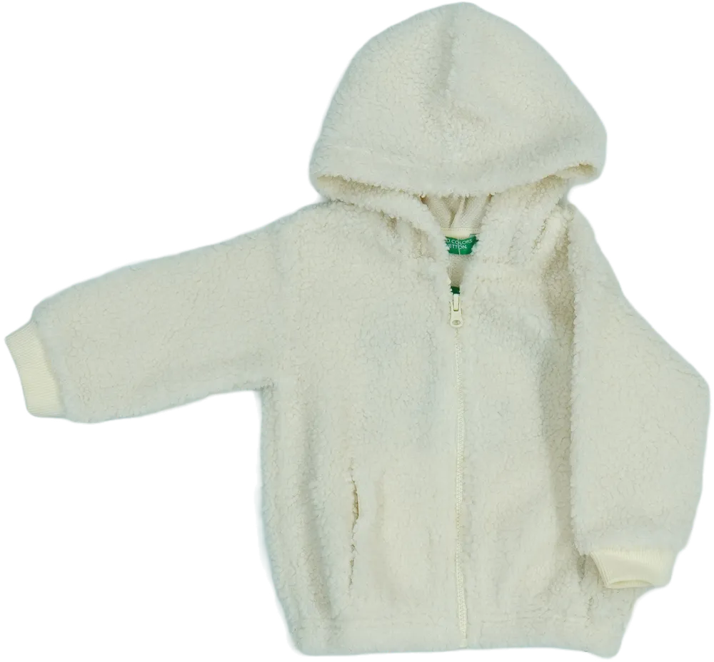 Fehér Benetton Kapucnis pulóver EU 74 / UK 6-9 hónap / US 6-9 hónap