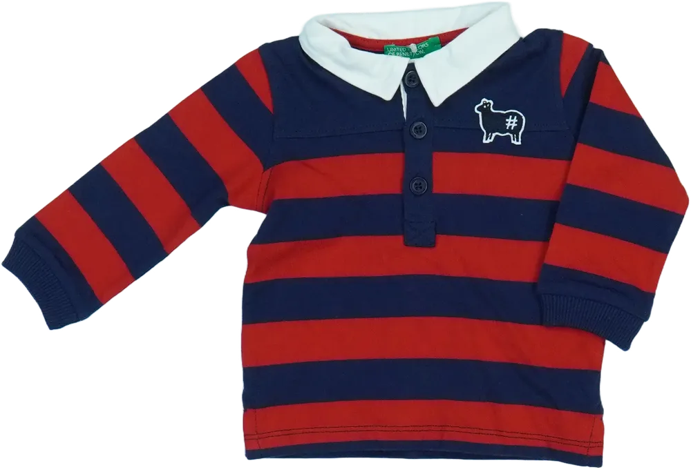 Piros Benetton Galléros póló EU 68 / UK 3-6 hónap / US 3-6 hónap
