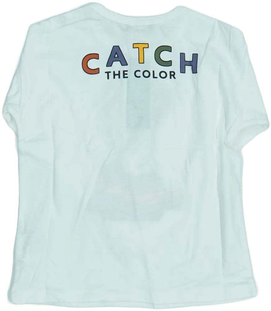 Fehér Benetton Hosszú ujjú felső EU 98 / UK 3 év / US 3T