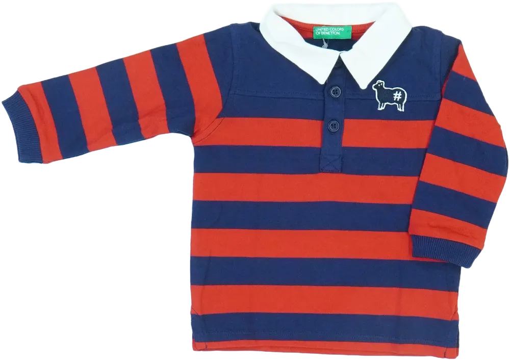 Piros Benetton Galléros póló EU 80 / UK 9-12 hónap / US 12 hónap