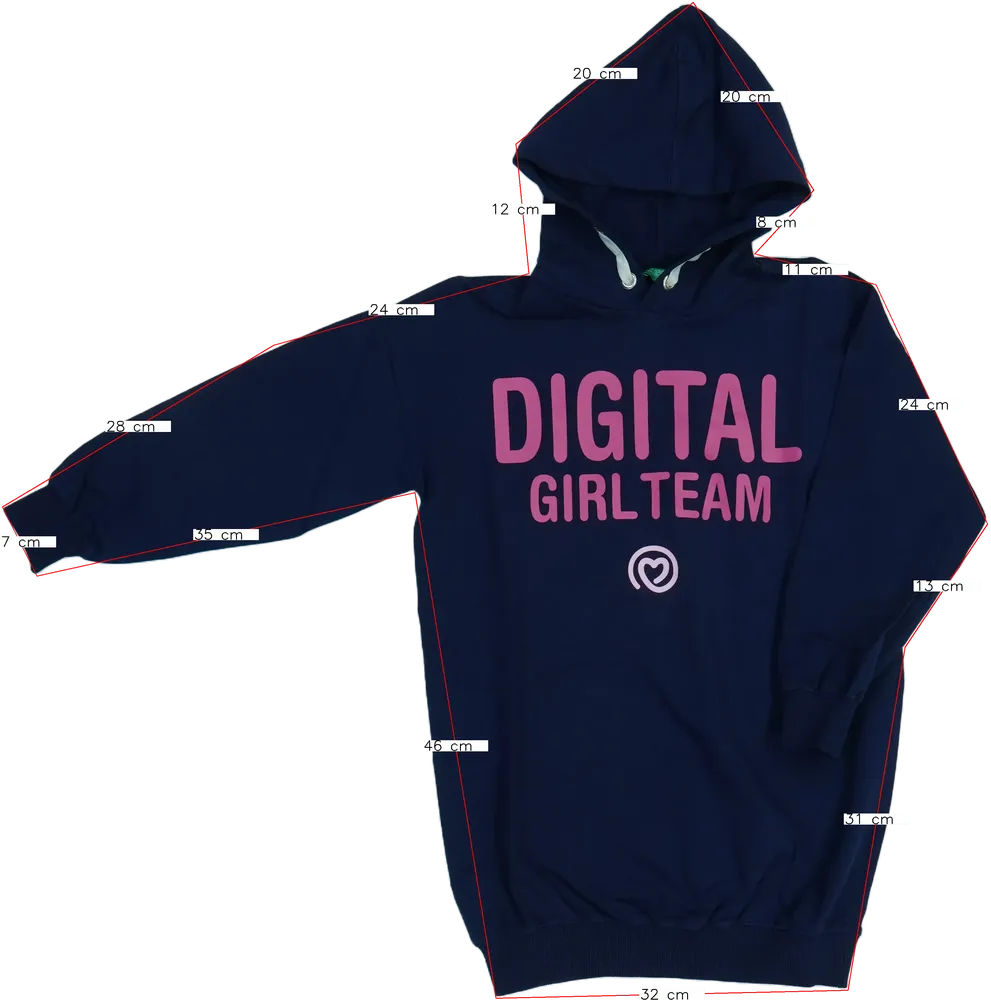 Kék Benetton Kapucnis pulóver EU 128 / UK 8 év / US 8 év/M