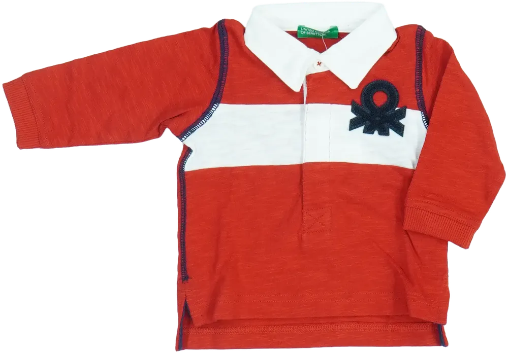 Piros Benetton Galléros póló EU 74 / UK 6-9 hónap / US 6-9 hónap