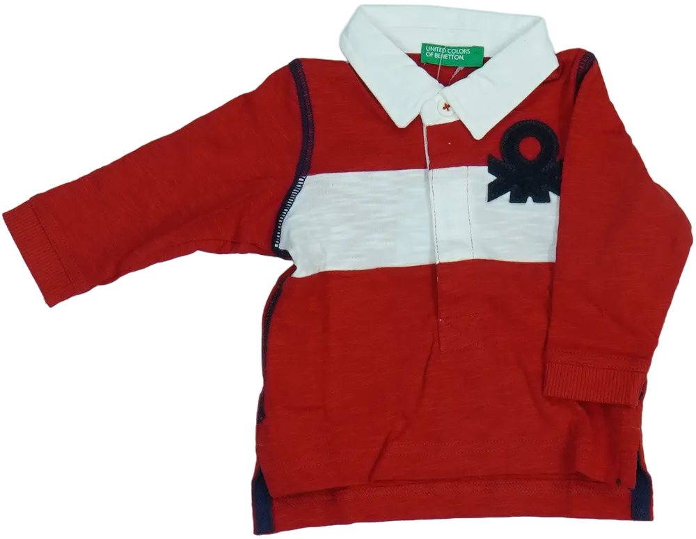 Piros Benetton Galléros póló EU 68 / UK 3-6 hónap / US 3-6 hónap