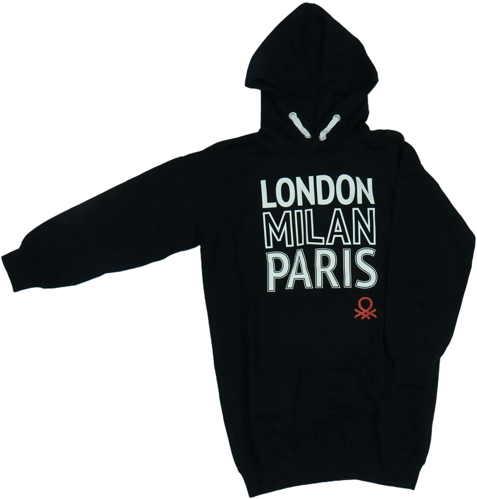 Fekete Benetton Kapucnis pulóver EU 128 / UK 8 év / US 8 év/M