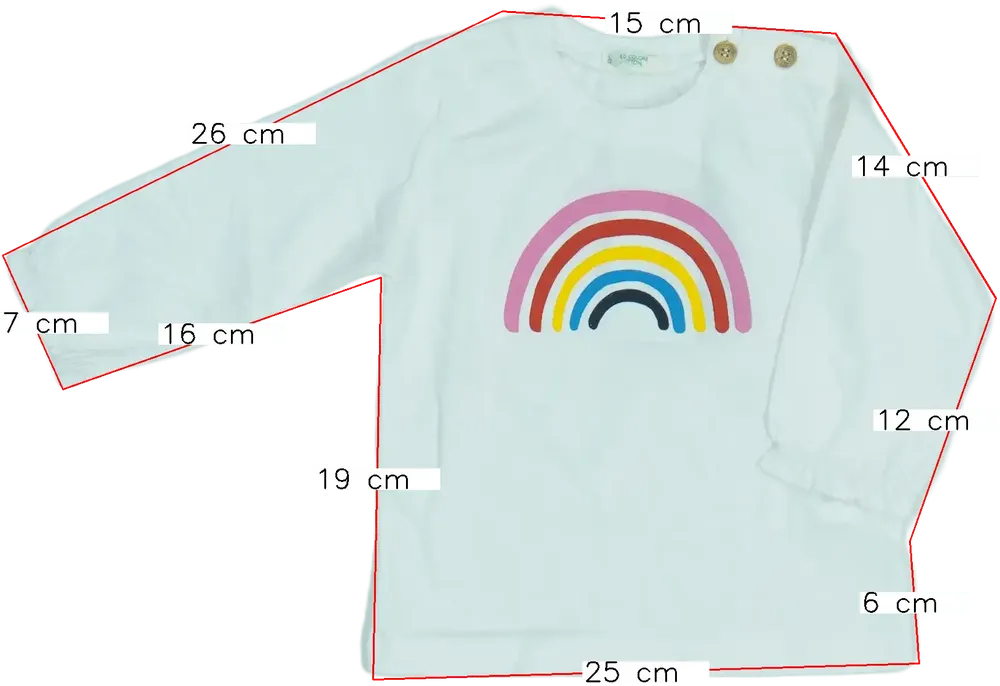 Fehér Benetton Hosszú ujjú felső EU 68 / UK 3-6 hónap / US 3-6 hónap