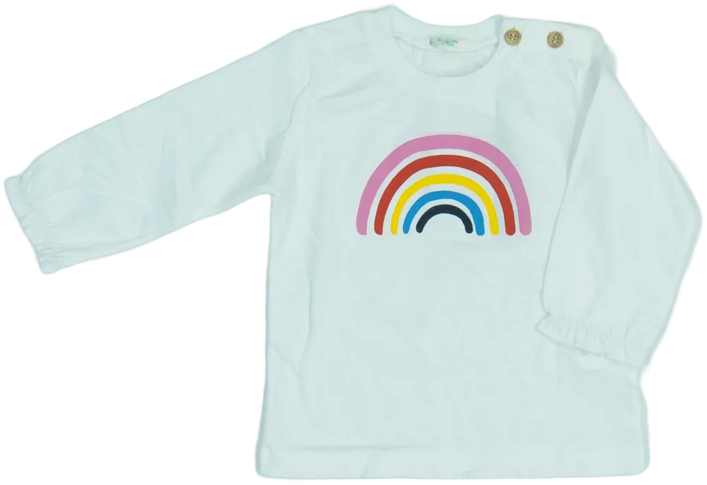 Fehér Benetton Hosszú ujjú felső EU 68 / UK 3-6 hónap / US 3-6 hónap