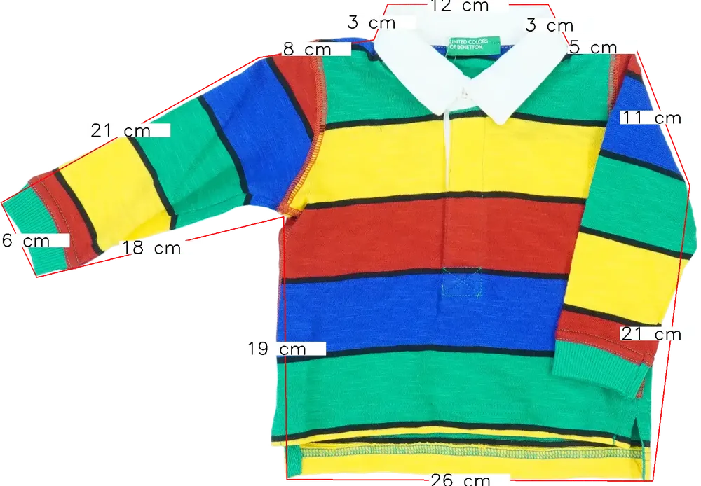 Többszínű Benetton Galléros póló EU 74 / UK 6-9 hónap / US 6-9 hónap